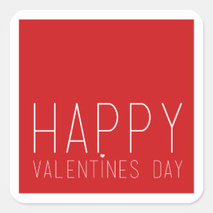 Happy Valentines Day Vierkante Sticker