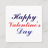 Happy Valentine's Day Vierkante Visitekaartje (Voorkant)