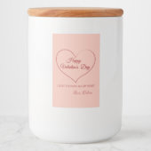 Happy Valentine's Day Voedselcontainer Etiket (Voorkant)