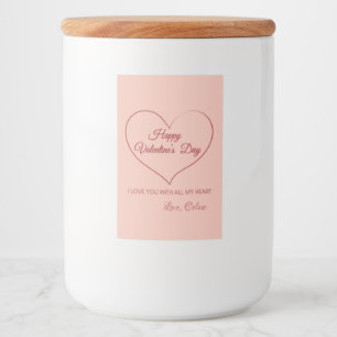 Happy Valentine's Day Voedselcontainer Etiket