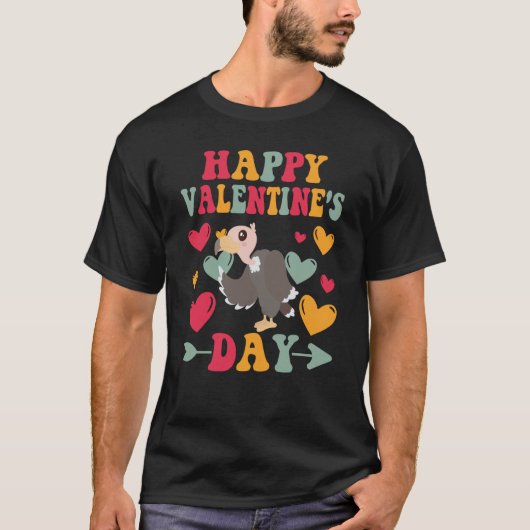 Happy Valentines Day Vulture Heart Love Groovy T-shirt (Voorkant)