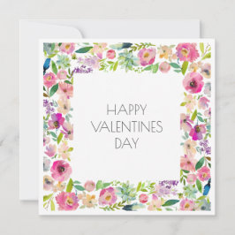 Happy Valentines Day Waterverf Floral Pink Sweet