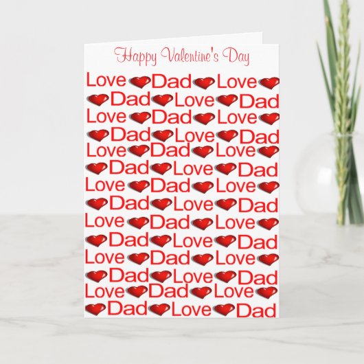 Happy Valentine's Day Wenskaart Dad Red Heart Feestdagen Kaart (Voorkant)