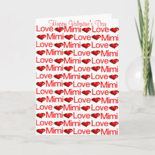 Happy Valentine's Day Wenskaart Mimi Red Heart Feestdagen Kaart