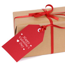 Happy Valentine's Day White Hearts Gift Labels
