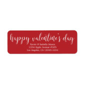Happy Valentine's Day White Script Etiket (Voorkant)