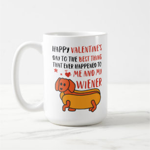 Happy Valentine's Day Wiener Funny Dachshund Dog Koffiemok