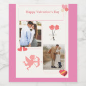 Happy Valentine's Day Wijn Etiket (Enkel label)