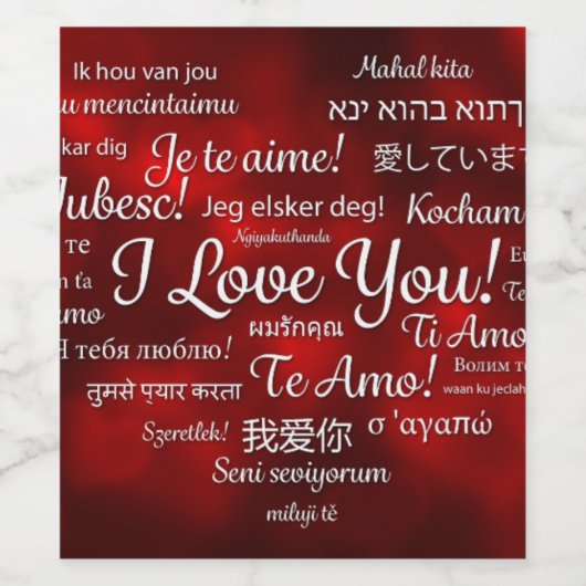 Happy Valentine's Day Wijn Etiket (Enkel label)