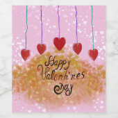 Happy Valentine's Day Wijn Etiket (Enkel label)