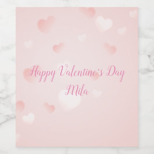 Happy Valentine's Day Wijn Etiket (Enkel label)