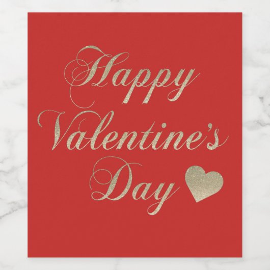 Happy Valentine's Day Wijn Etiket (Enkel label)
