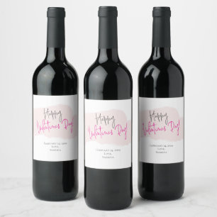 Happy Valentine's Day Wine Labels Wijn Etiket