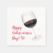 Happy Valentines Day Wine Lovers Paper Napkins Servet (Voorkant)