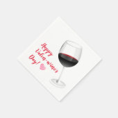 Happy Valentines Day Wine Lovers Paper Napkins Servet (Hoek)