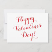 Happy Valentine's Day wit rood script kalligrafie Kaart (Voorkant)
