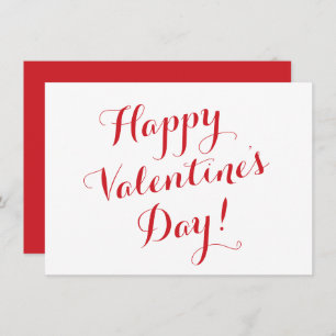Happy Valentine's Day wit rood script kalligrafie Kaart