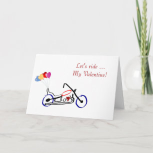 Happy Valentine's Day with motorbike for biker Feestdagen Kaart