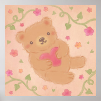 Happy Valentine's Day with Teddy Bear Poster
