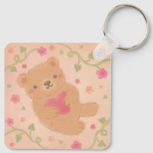 Happy Valentine's Day with Teddy Bear Sleutelhanger (Achterkant)