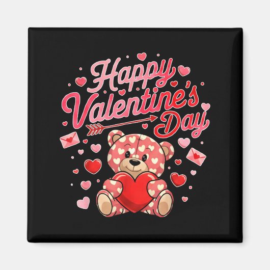 Happy Valentines Day Women Cute Bear Valentine Hea Magneet (Voorkant)