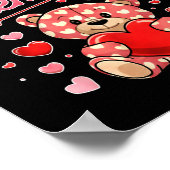 Happy Valentines Day Women Cute Bear Valentine Hea Poster (Hoek)