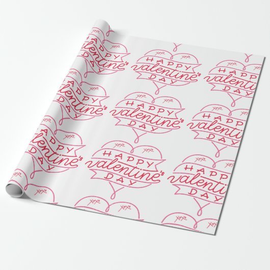 Happy Valentine's Day Wrapping Paper Cadeaupapier (Uitgerold)