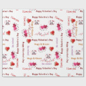 Happy Valentine's Day Wrapping Paper Couple Hearts Cadeaupapier (Vlak)