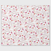 Happy Valentine's Day Wrapping Paper Couple Hearts Cadeaupapier (Vlak)