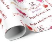 Happy Valentine's Day Wrapping Paper Couple Hearts Cadeaupapier (Rol Hoek)