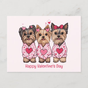 Happy Valentines Day Yorkie Dogs Feestdagenkaart
