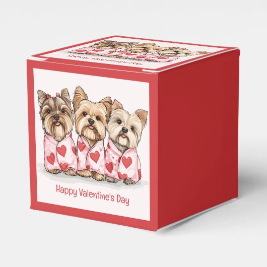 Happy Valentines Day Yorkshire Terrier Honden Bedankdoosjes (Voorkant Zijde)