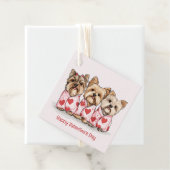 Happy Valentines Day Yorkshire Terrier Honden Bedankjes Labels (In situ)
