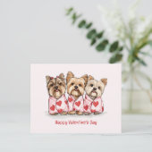Happy Valentines Day Yorkshire Terrier Honden Feestdagenkaart (Staand voorkant)