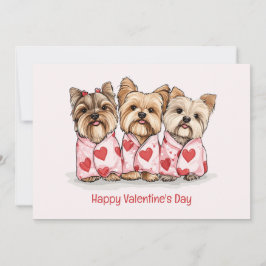 Happy Valentines Day Yorkshire Terrier Honden Feestdagenkaart