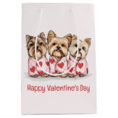 Happy Valentines Day Yorkshire Terrier Honden Medium Cadeauzakje (Voorkant)