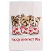 Happy Valentines Day Yorkshire Terrier Honden Medium Cadeauzakje (Achterkant)