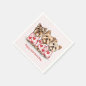 Happy Valentines Day Yorkshire Terrier Honden Servet (Hoek)