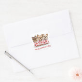 Happy Valentines Day Yorkshire Terrier Honden Vierkante Sticker (Envelop)