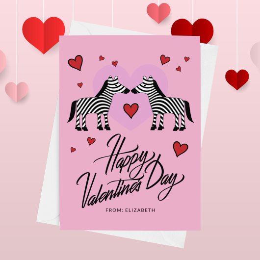 HAPPY VALENTINE'S DAY Zebra Friends