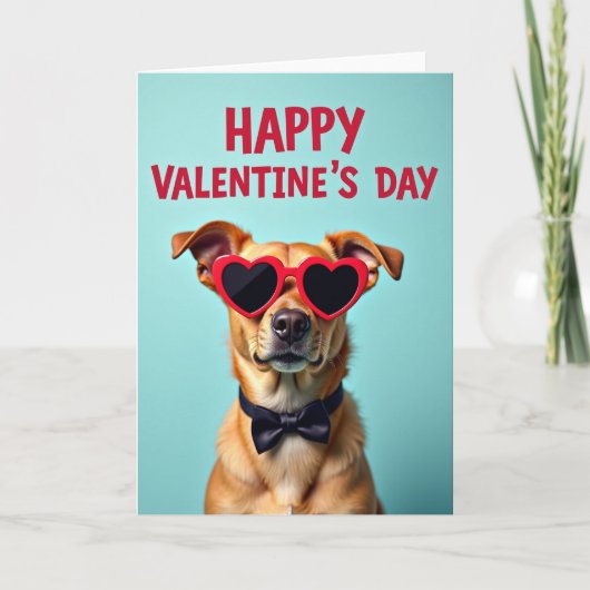 Happy Valentines Dog Card Kaart (Voorkant)