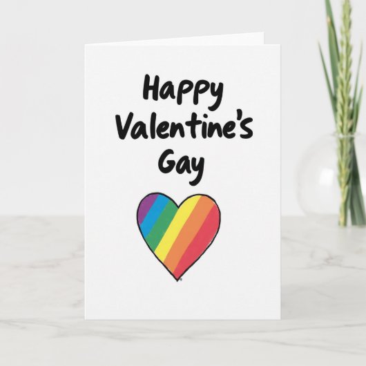 Happy Valentines Gay Card Kaart (Voorkant)