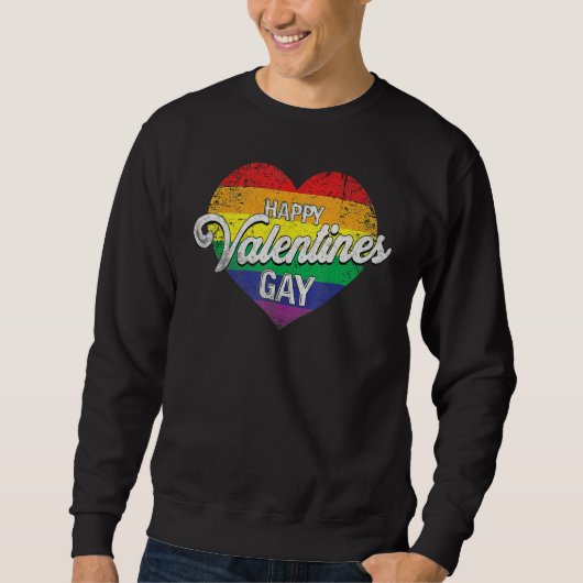 Happy Valentine's Gay Shirt, LGBT Pride Funny Vale Trui (Voorkant)