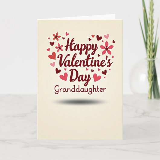 Happy Valentines Granddaughter Card Kaart (Voorkant)