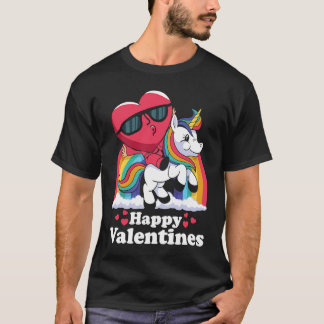 Happy Valentines Heart Unicorn T-shirt