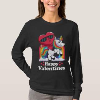 Happy Valentines Heart Unicorn T-shirt