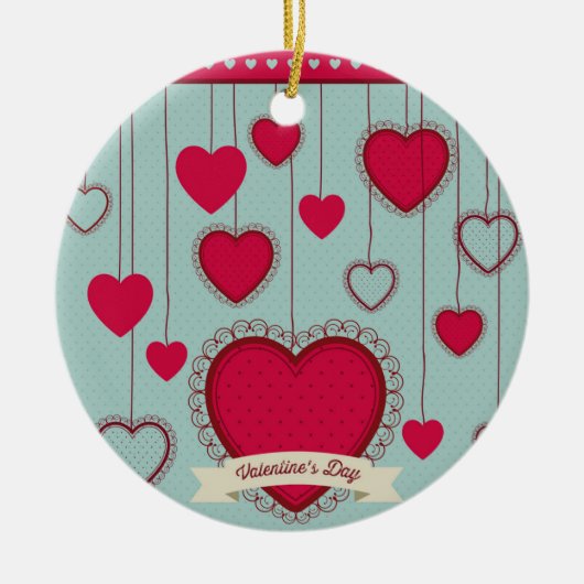 happy valentines keramisch ornament (Voorkant)