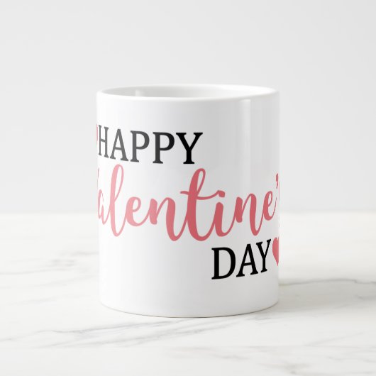 Happy Valentines-mok koffie Grote Koffiekop (Voorkant)