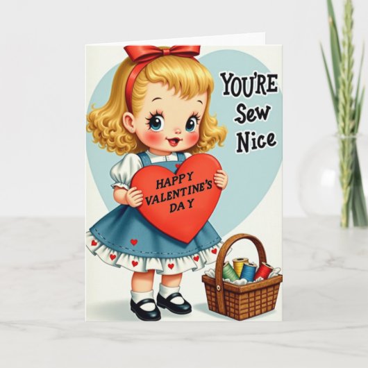 Happy Valentines Sew Nice Card Kaart (Voorkant)
