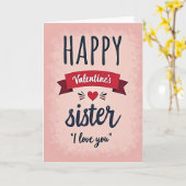 Happy Valentines Sister I Love You Card Kaart (Gele Bloem)